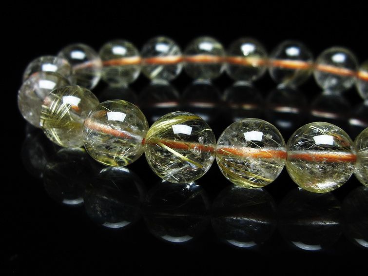 ルチルクォーツ ブレスレット 10mm タイチンルチル ブレスレット メール便可 [M便 1/10] 111-49156 [sold out]