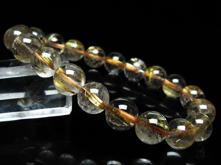 ルチルクォーツ ブレスレット 10mm タイチンルチル ブレスレット メール便可 [M便 1/10] 111-49157 [sold out]
