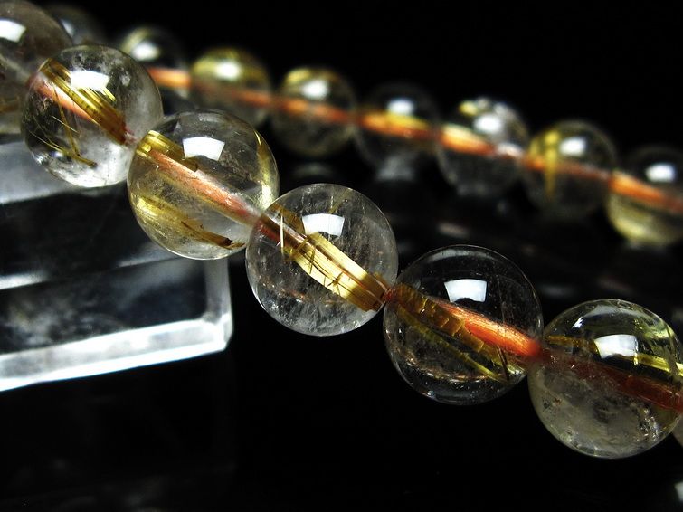 ルチルクォーツ ブレスレット 10mm タイチンルチル ブレスレット メール便可 [M便 1/10] 111-49157 [sold out]