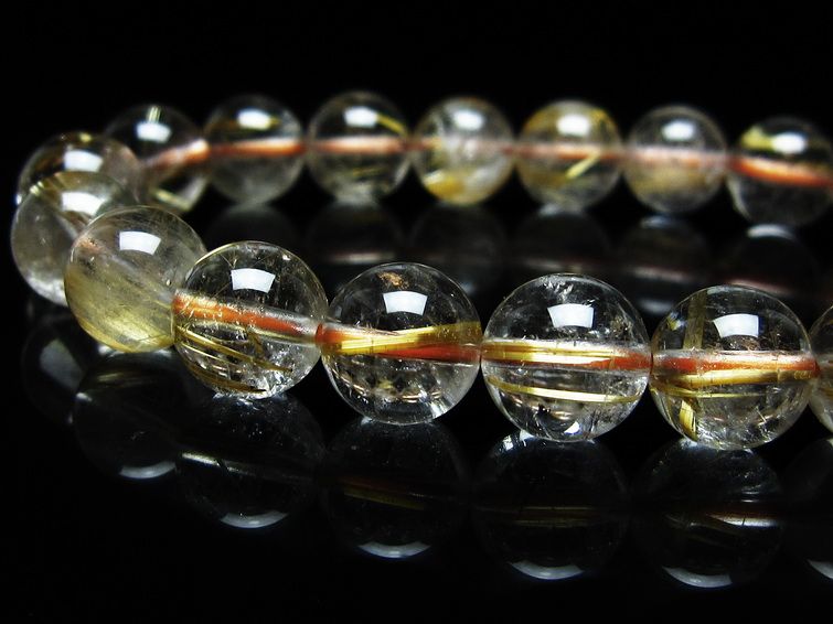ルチルクォーツ ブレスレット 10mm タイチンルチル ブレスレット メール便可 [M便 1/10] 111-49157 [sold out]