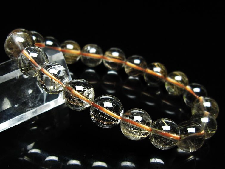 ルチルクォーツ ブレスレット 10mm タイチンルチル ブレスレット メール便可 [M便 1/10] 111-49158 [sold out]