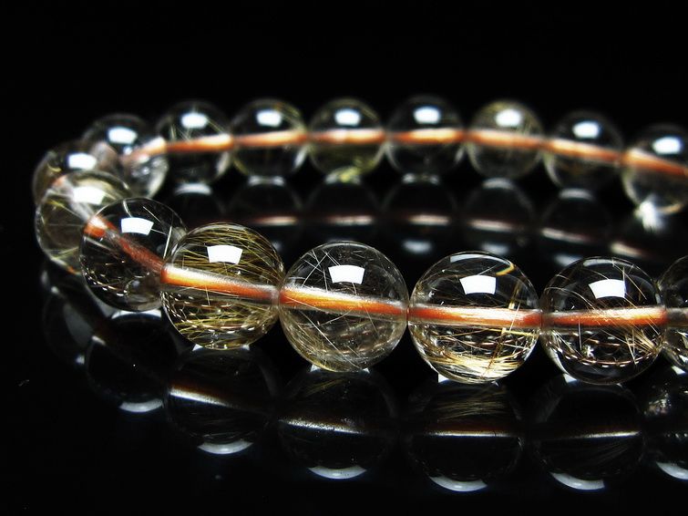 ルチルクォーツ ブレスレット 10mm タイチンルチル ブレスレット メール便可 [M便 1/10] 111-49158 [sold out]
