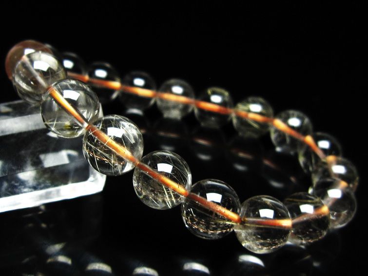 ルチルクォーツ ブレスレット 11mm タイチンルチル ブレスレット メール便可 [M便 1/10] 111-49162