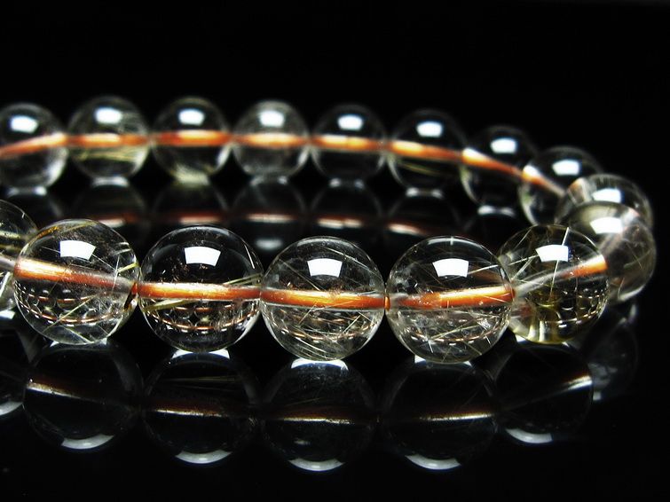 ルチルクォーツ ブレスレット 11mm タイチンルチル ブレスレット メール便可 [M便 1/10] 111-49162