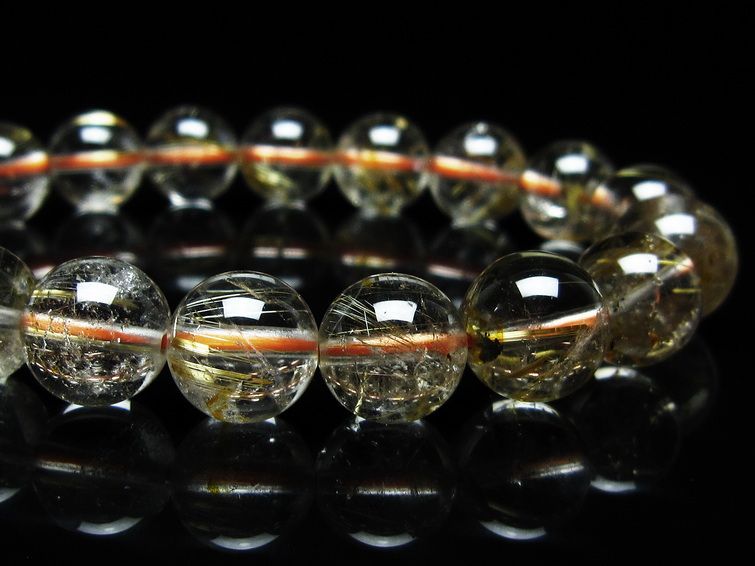 ルチルクォーツ ブレスレット 11mm タイチンルチル ブレスレット メール便可 [M便 1/10] 111-49163