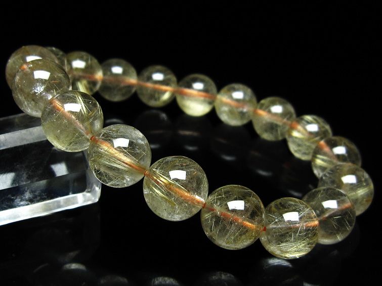 ルチルクォーツ ブレスレット 12mm タイチンルチル ブレスレット メール便可 [M便 1/10] 111-49169 [sold out]