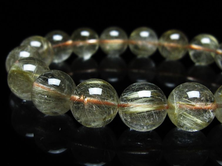 ルチルクォーツ ブレスレット 12mm タイチンルチル ブレスレット メール便可 [M便 1/10] 111-49169 [sold out]
