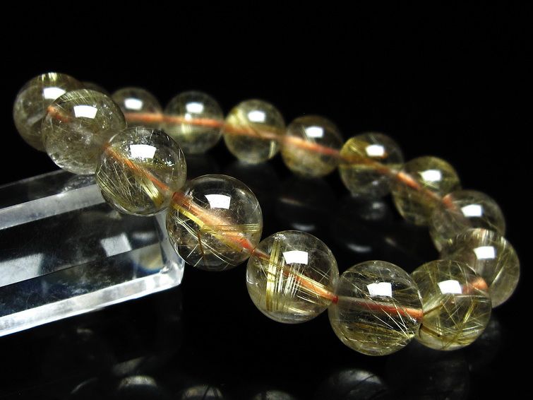 ルチルクォーツ ブレスレット 12mm タイチンルチル ブレスレット メール便可 [M便 1/10] 111-49170 [sold out]