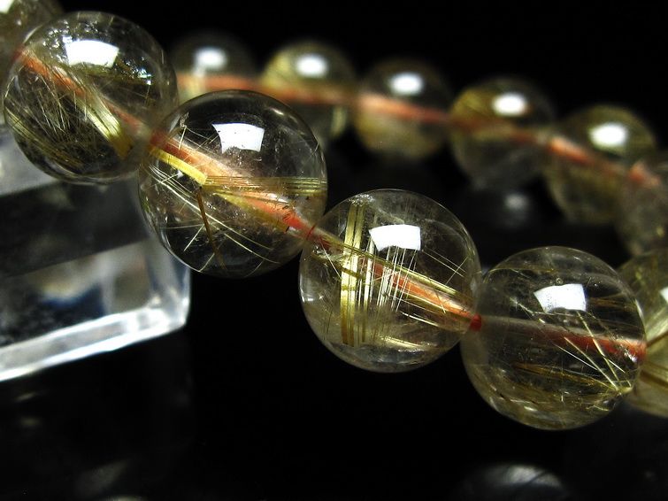 ルチルクォーツ ブレスレット 12mm タイチンルチル ブレスレット メール便可 [M便 1/10] 111-49170 [sold out]