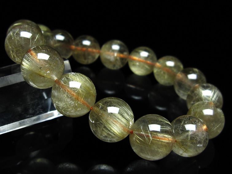 ルチルクォーツ ブレスレット 13mm タイチンルチル ブレスレット メール便可 [M便 1/10] 111-49171 [sold out]