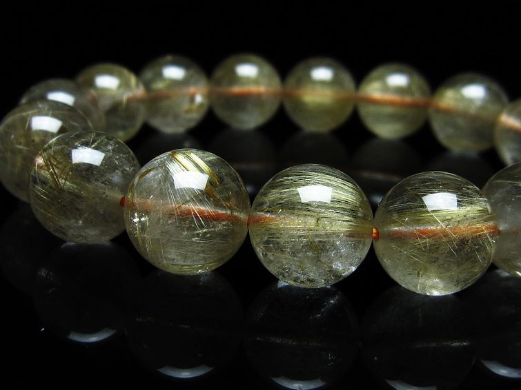 ルチルクォーツ ブレスレット 13mm タイチンルチル ブレスレット メール便可 [M便 1/10] 111-49171 [sold out]