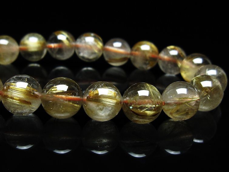 ルチルクォーツ ブレスレット 10mm タイチンルチル ブレスレット メール便可 [M便 1/10] 111-49173 [sold out]