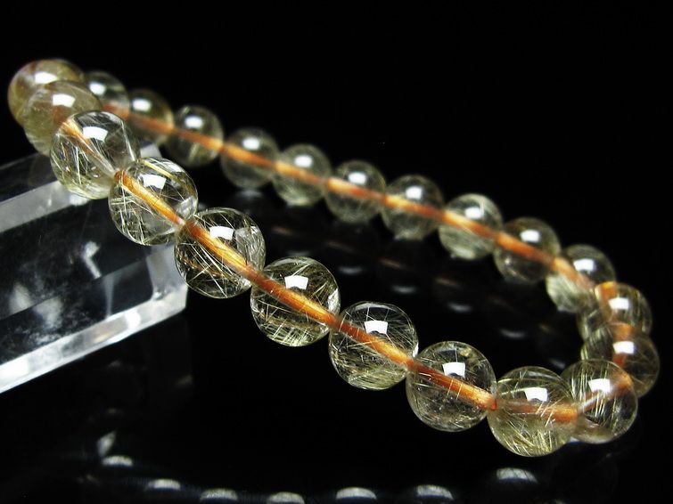 ルチルクォーツ ブレスレット 8mm タイチンルチル ブレスレット メール便可 [M便 1/10] 111-49177 [sold out]