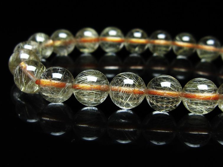 ルチルクォーツ ブレスレット 8mm タイチンルチル ブレスレット メール便可 [M便 1/10] 111-49177 [sold out]