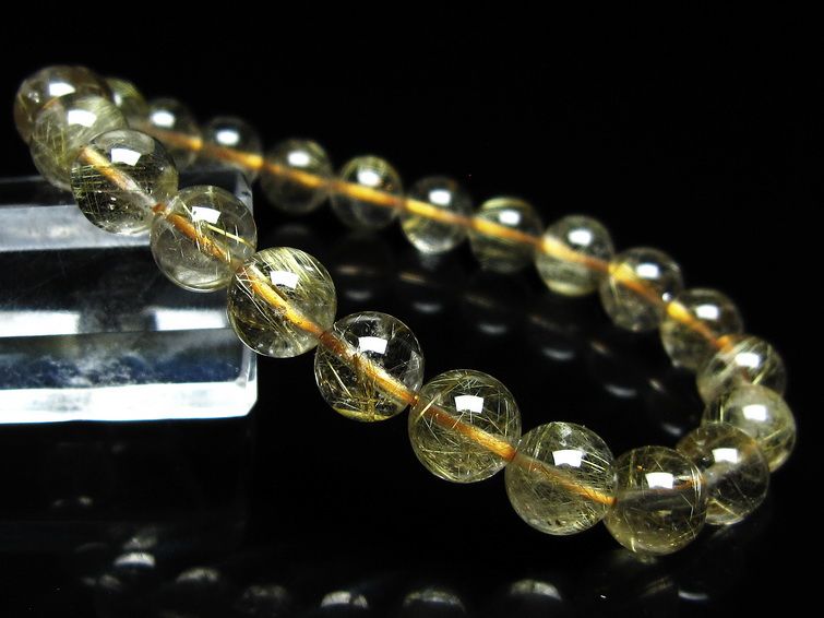 ルチルクォーツ ブレスレット 8mm タイチンルチル ブレスレット メール便可 [M便 1/10] 111-49178 [sold out]
