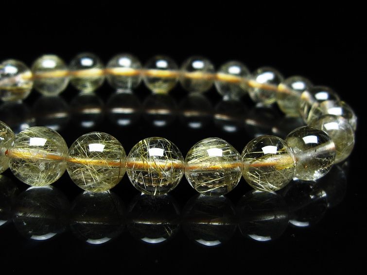 ルチルクォーツ ブレスレット 8mm タイチンルチル ブレスレット メール便可 [M便 1/10] 111-49178 [sold out]