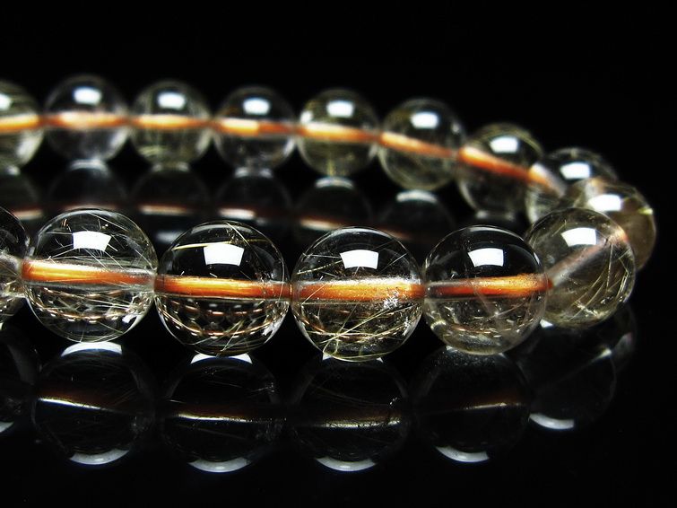 ルチルクォーツ ブレスレット 10mm タイチンルチル ブレスレット メール便可 [M便 1/10] 111-49180 [sold out]