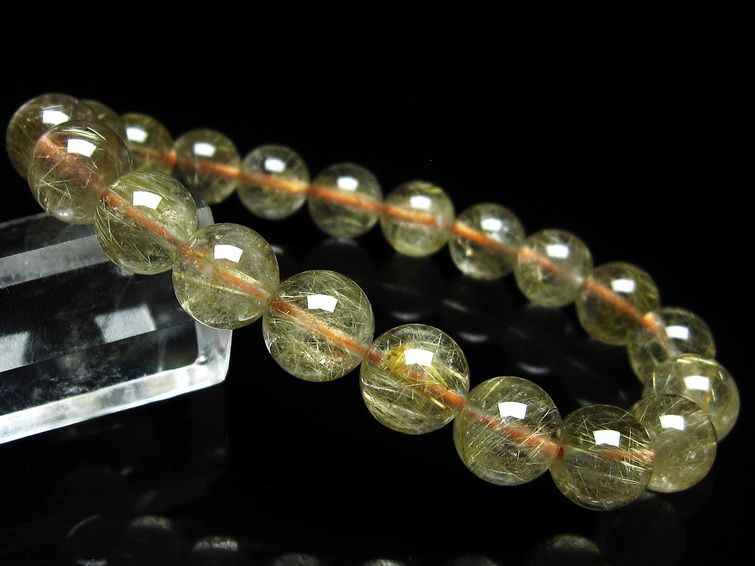 ルチルクォーツ ブレスレット 10mm タイチンルチル ブレスレット メール便可 [M便 1/10] 111-49184 [sold out]