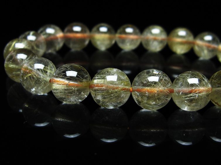 ルチルクォーツ ブレスレット 10mm タイチンルチル ブレスレット メール便可 [M便 1/10] 111-49184 [sold out]