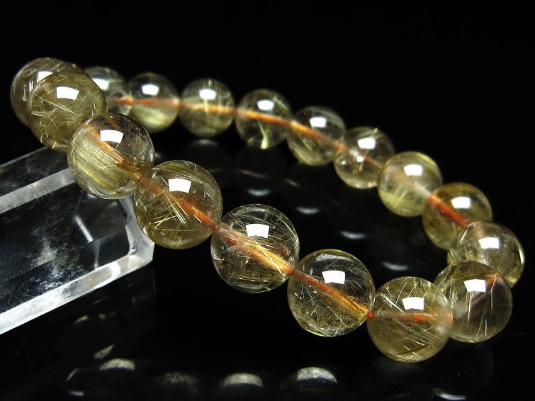 ルチルクォーツ ブレスレット 11mm タイチンルチル ブレスレット メール便可 [M便 1/10] 111-49185 [sold out]