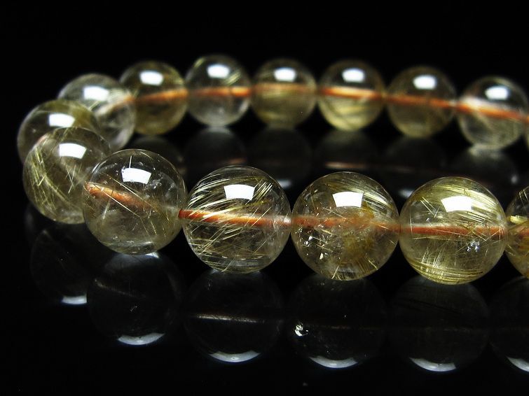 ルチルクォーツ ブレスレット 11mm タイチンルチル ブレスレット メール便可 [M便 1/10] 111-49185 [sold out]