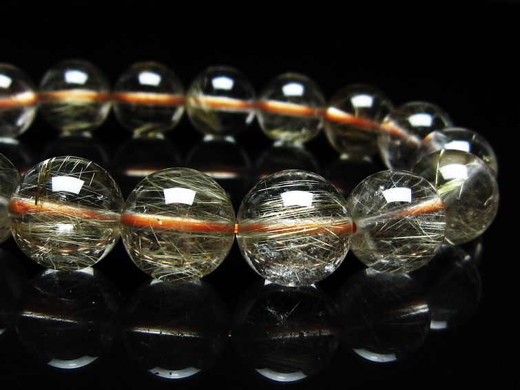 ルチルクォーツ ブレスレット 12mm タイチンルチル ブレスレット メール便可 [M便 1/10] 111-49187 [sold out]