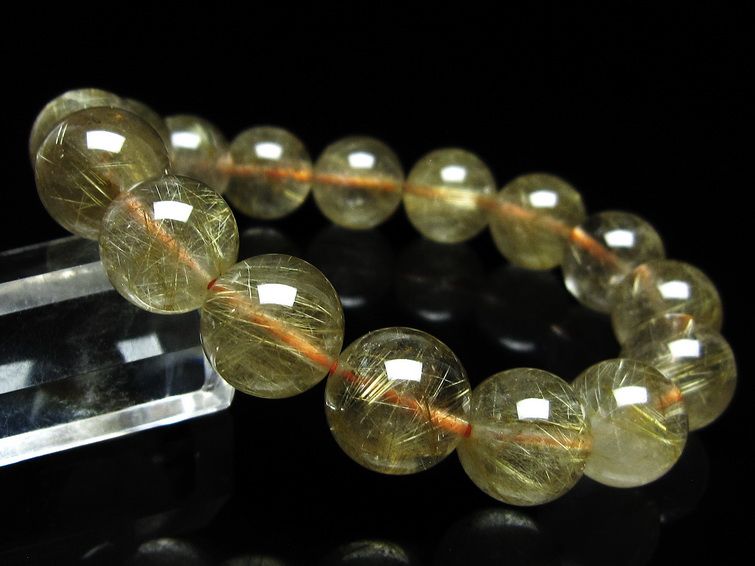ルチルクォーツ ブレスレット 13mm タイチンルチル ブレスレット メール便可 [M便 1/10] 111-49188 [sold out]