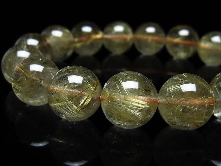 ルチルクォーツ ブレスレット 13mm タイチンルチル ブレスレット メール便可 [M便 1/10] 111-49188 [sold out]