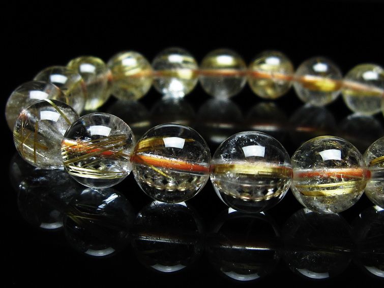 ルチルクォーツ ブレスレット 11mm タイチンルチル ブレスレット メール便可 [M便 1/10] 111-49189 [sold out]
