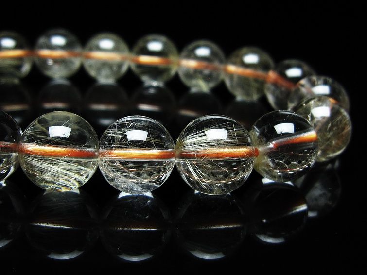 ルチルクォーツ ブレスレット 10mm タイチンルチル ブレスレット メール便可 [M便 1/10] 111-49190 [sold out]