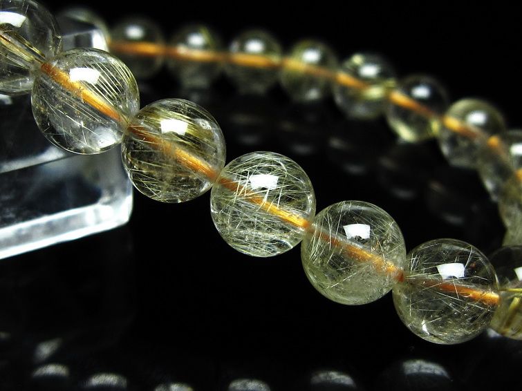ルチルクォーツ ブレスレット 8mm タイチンルチル ブレスレット メール便可 [M便 1/10] 111-49191 [sold out]