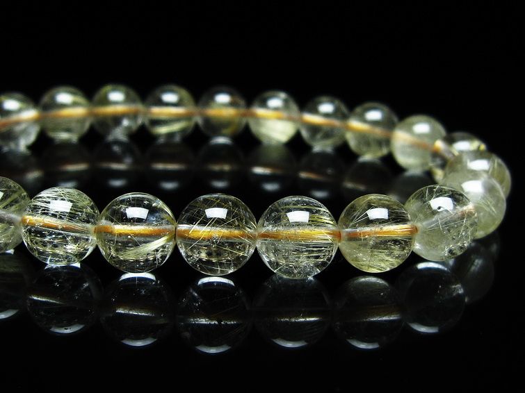 ルチルクォーツ ブレスレット 8mm タイチンルチル ブレスレット メール便可 [M便 1/10] 111-49191 [sold out]