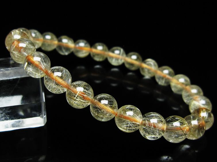 ルチルクォーツ ブレスレット 7mm タイチンルチル ブレスレット メール便可 [M便 1/10] 111-49192