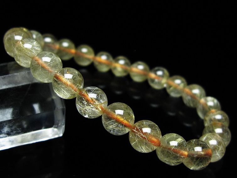 ルチルクォーツ ブレスレット 7mm タイチンルチル ブレスレット メール便可 [M便 1/10] 111-49194
