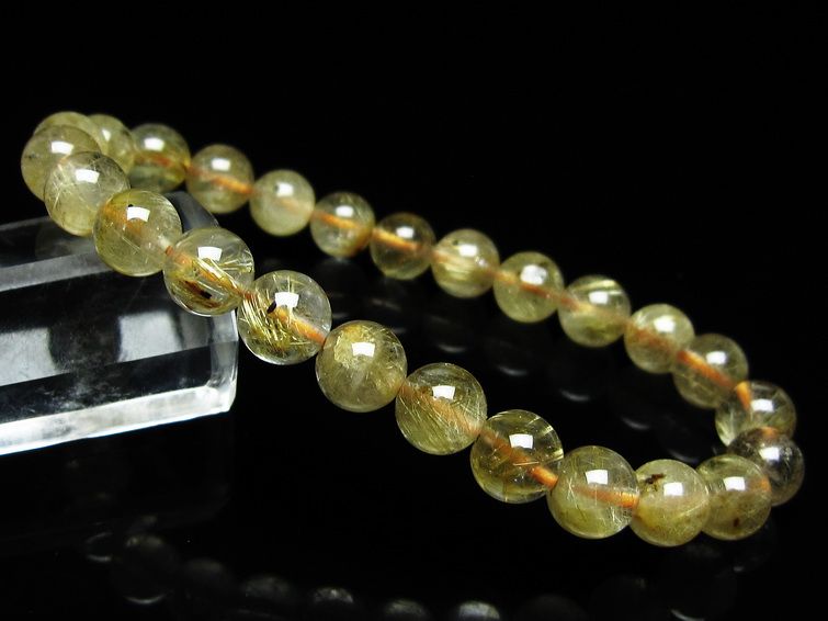 ルチルクォーツ ブレスレット 8mm タイチンルチル ブレスレット メール便可 [M便 1/10] 111-49200[sold out]