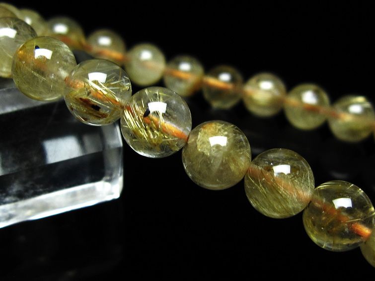 ルチルクォーツ ブレスレット 8mm タイチンルチル ブレスレット メール便可 [M便 1/10] 111-49200[sold out]