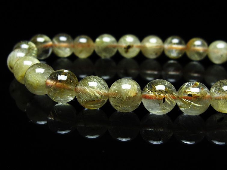 ルチルクォーツ ブレスレット 8mm タイチンルチル ブレスレット メール便可 [M便 1/10] 111-49200[sold out]