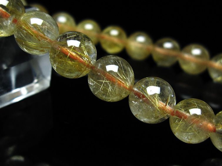 ルチルクォーツ ブレスレット 8mm タイチンルチル ブレスレット メール便可 [M便 1/10] 111-49201 [sold out]