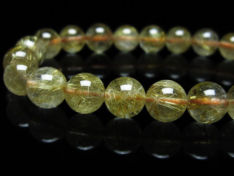 ルチルクォーツ ブレスレット 8mm タイチンルチル ブレスレット メール便可 [M便 1/10] 111-49201 [sold out]