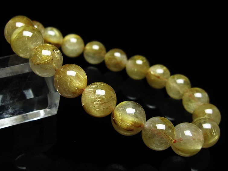 ルチルクォーツ ブレスレット 10mm タイチンルチル ブレスレット メール便可 [M便 1/10] 111-49203 [sold out]