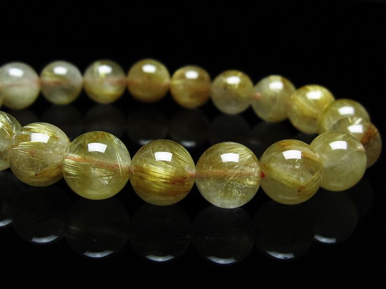 ルチルクォーツ ブレスレット 10mm タイチンルチル ブレスレット メール便可 [M便 1/10] 111-49203 [sold out]