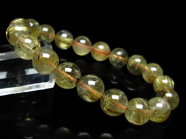 ルチルクォーツ ブレスレット 10mm タイチンルチル ブレスレット メール便可 [M便 1/10] 111-49207 [sold out]