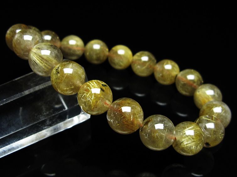 ルチルクォーツ ブレスレット 10mm タイチンルチル ブレスレット メール便可 [M便 1/10] 111-49208 [sold out]