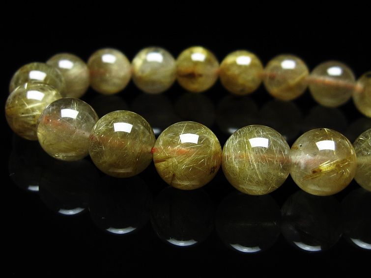 ルチルクォーツ ブレスレット 10mm タイチンルチル ブレスレット メール便可 [M便 1/10] 111-49208 [sold out]