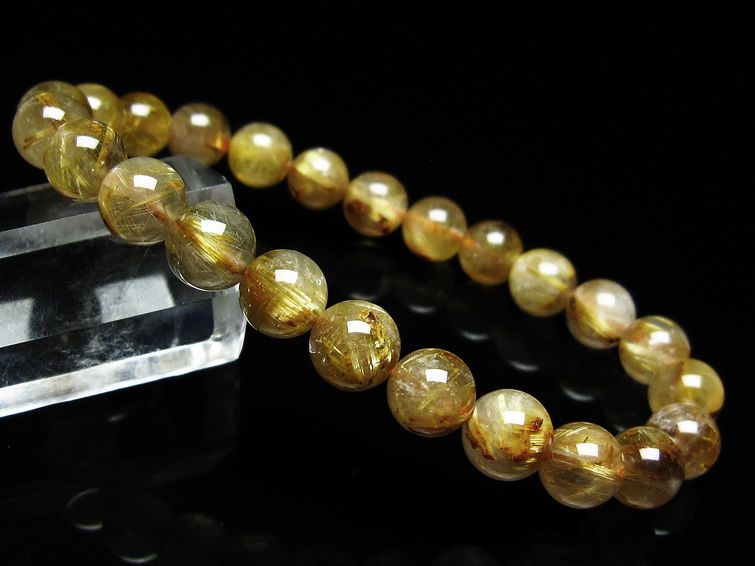 ルチルクォーツ ブレスレット 8mm タイチンルチル ブレスレット メール便可 [M便 1/10] 111-49210 [sold out]