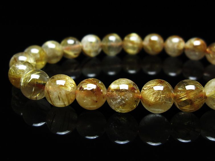 ルチルクォーツ ブレスレット 8mm タイチンルチル ブレスレット メール便可 [M便 1/10] 111-49210 [sold out]