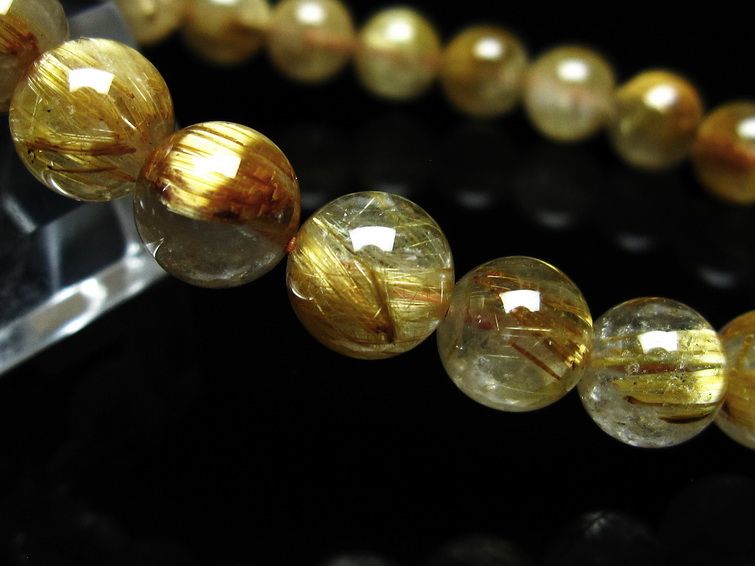 ルチルクォーツ ブレスレット 8mm タイチンルチル ブレスレット メール便可 [M便 1/10] 111-49211 [sold out]