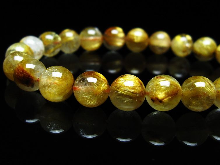 ルチルクォーツ ブレスレット 8mm タイチンルチル ブレスレット メール便可 [M便 1/10] 111-49211 [sold out]