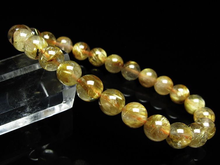 ルチルクォーツ ブレスレット 7mm タイチンルチル ブレスレット メール