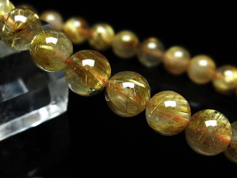 ルチルクォーツ ブレスレット 7mm タイチンルチル ブレスレット メール